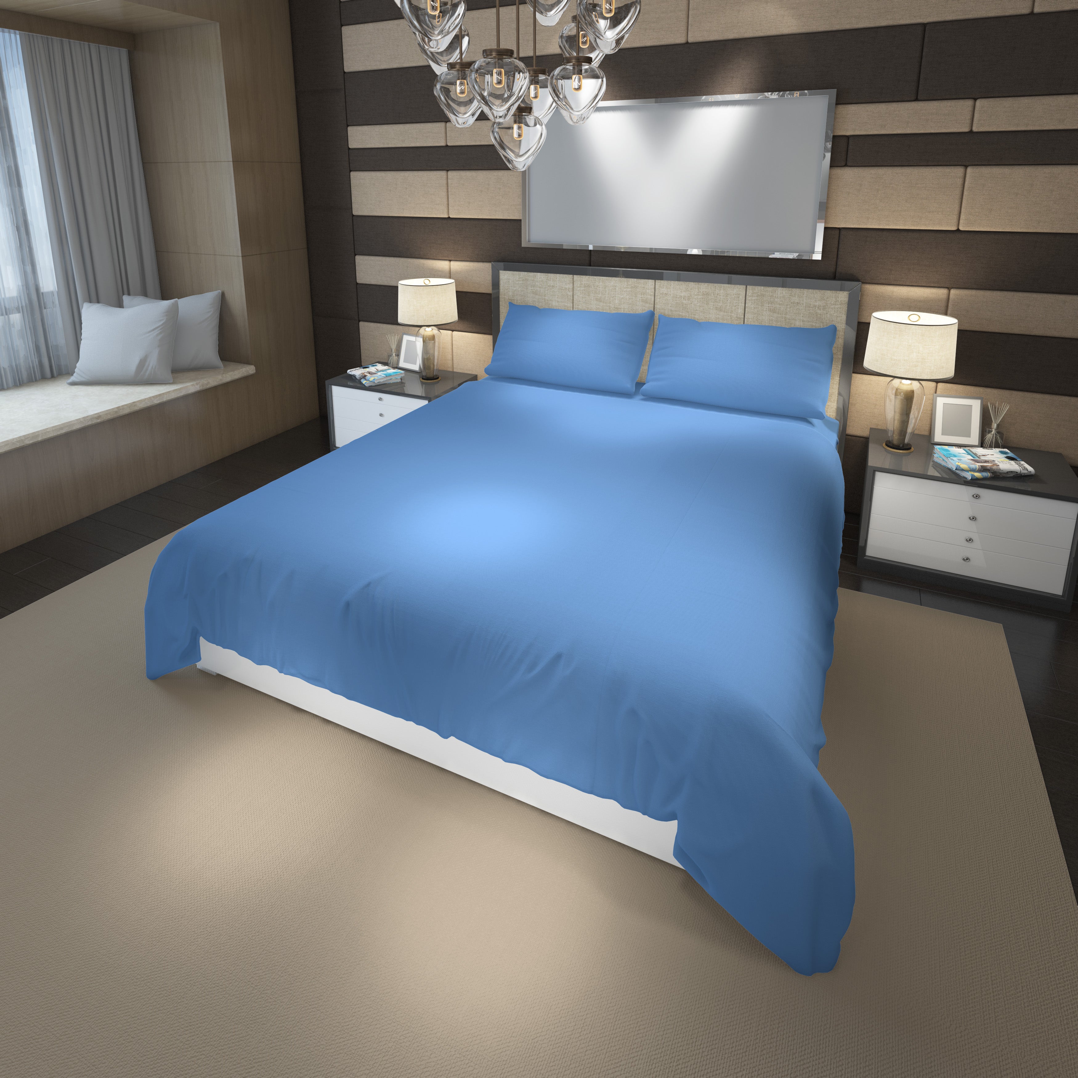 Juego de Sábana Unicolor Cama Doble