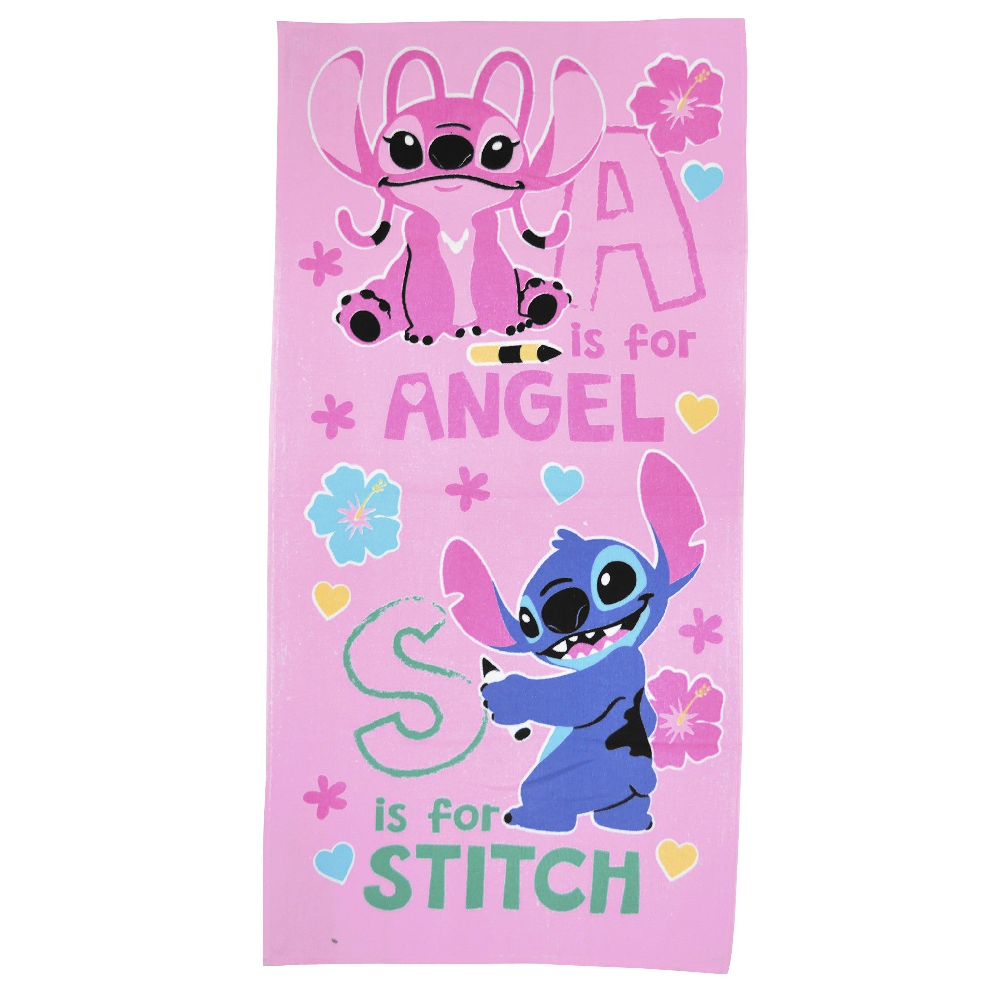 Toalla infantil Stitch de 60 x 120 cm.
