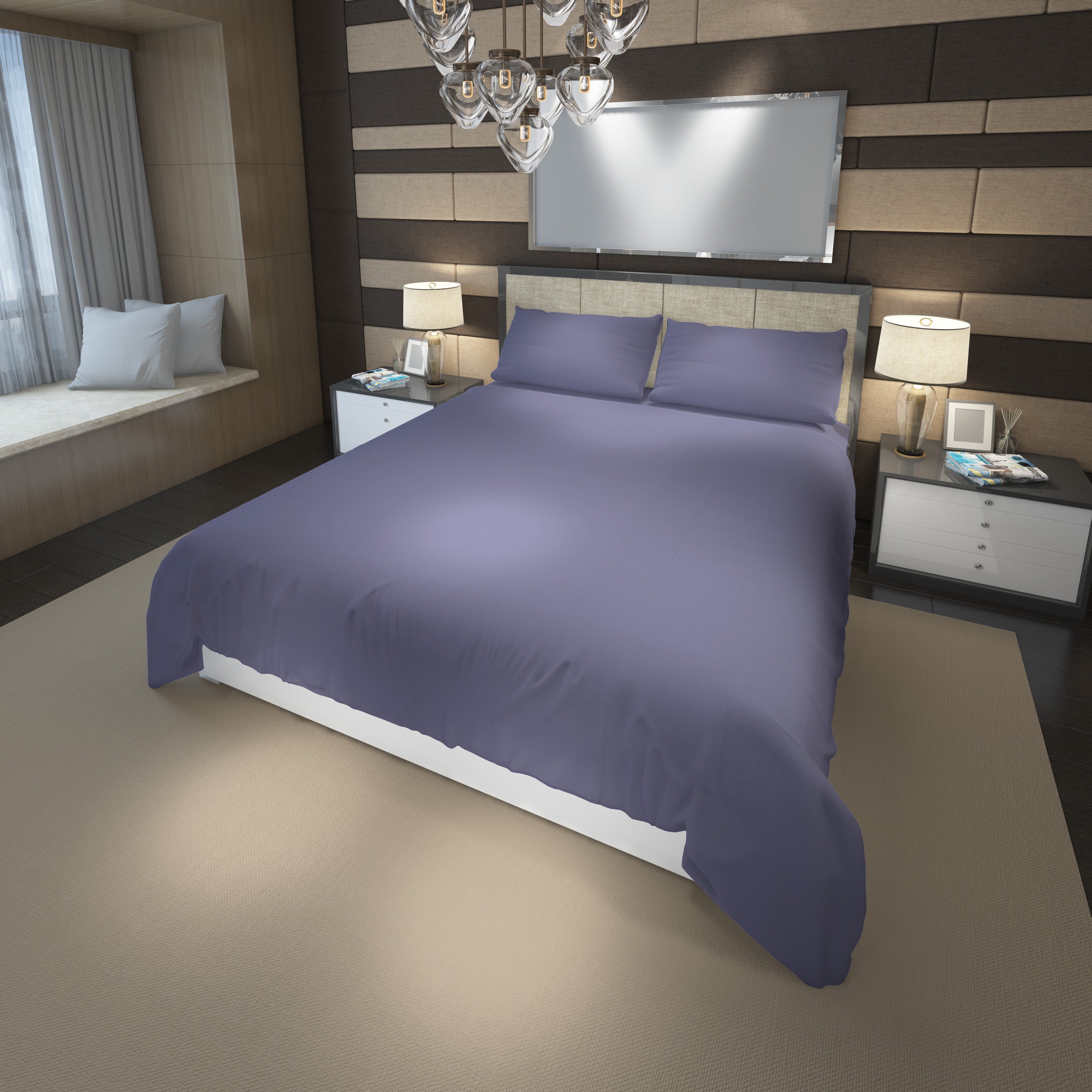 Juego de Sábana Unicolor Cama Doble